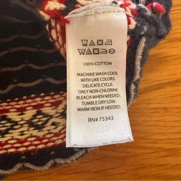 Vintage Holiday Knit Sweater Eagle Eye 100% Cotton Christmas Snowflake Reindeer - Picture 9 of 9